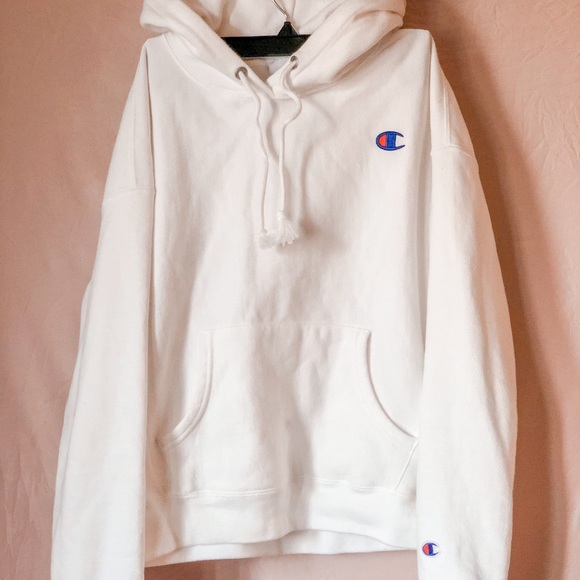 Champion Tops - Womens Authentic Embroidered White Champion Hoodie